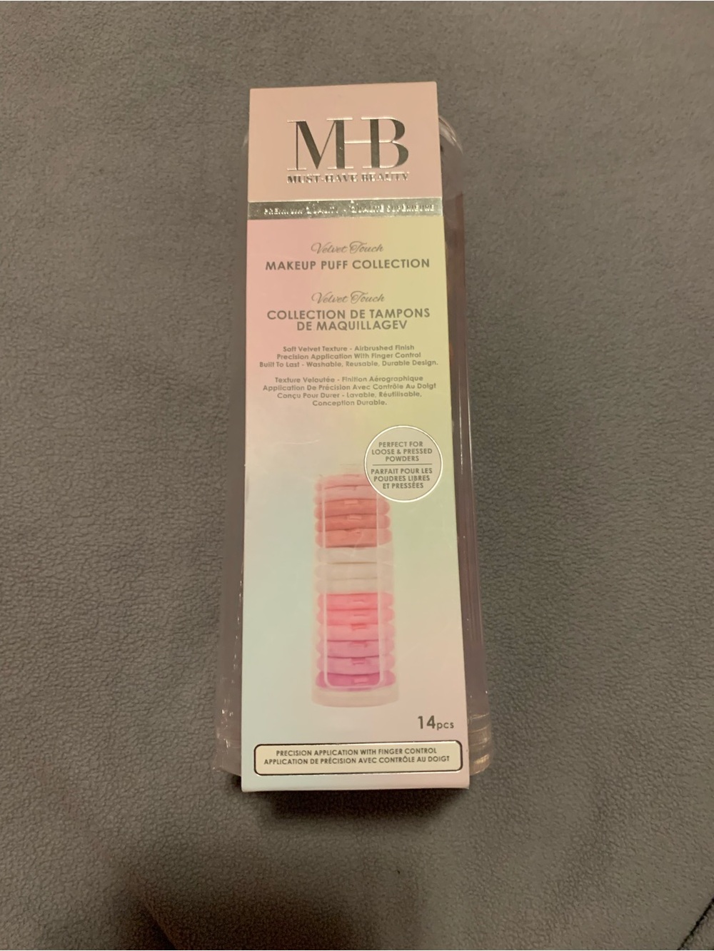 MB Velvet Touch Pink Makeup Puff Set - 14 pcs